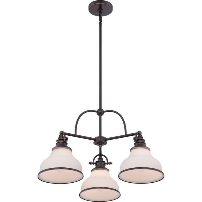 Quoizel Grant 3-Light 16" Transitional Chandelier in Palladian Bronze Quoizel Grant 3-Light 16" Transitional Chandelier in Palladian Bronze