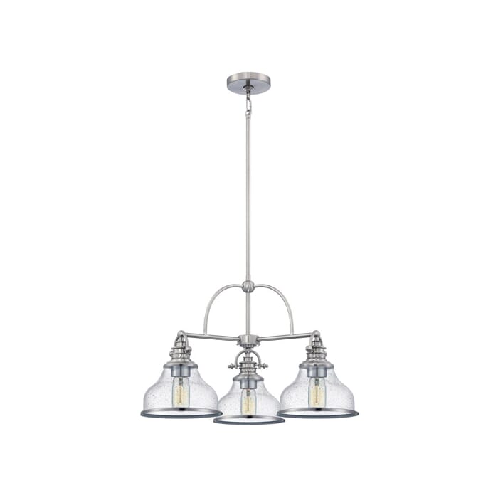 Quoizel Grant 3-Light Chandelier in Brushed Nickel Quoizel Grant 3-Light Chandelier in Brushed Nickel