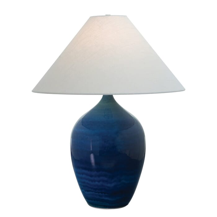 House of Troy Scatchard 27" Stoneware Table Lamp in Blue Gloss House of Troy Scatchard 27" Stoneware Table Lamp in Blue Gloss