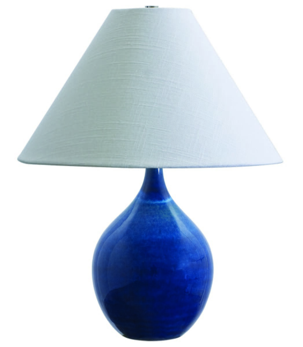 House of Troy Scatchard 19" Stoneware Accent Lamp in Blue Gloss