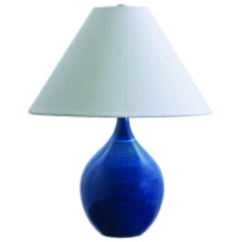 House of Troy Scatchard 19" Stoneware Accent Lamp in Blue Gloss