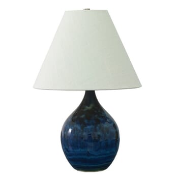 House of Troy Scatchard 19" Stoneware Table Lamp in Midnight Blue