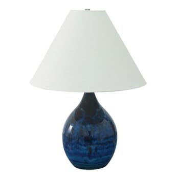 House of Troy Scatchard 22.5" Stoneware Table Lamp in Midnight Blue