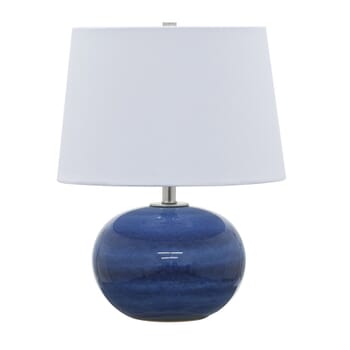 House of Troy Scatchard 17" Stoneware Table Lamp in Blue Gloss