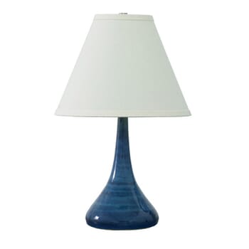 House of Troy Scatchard 19" Stoneware Table Lamp in Blue Gloss