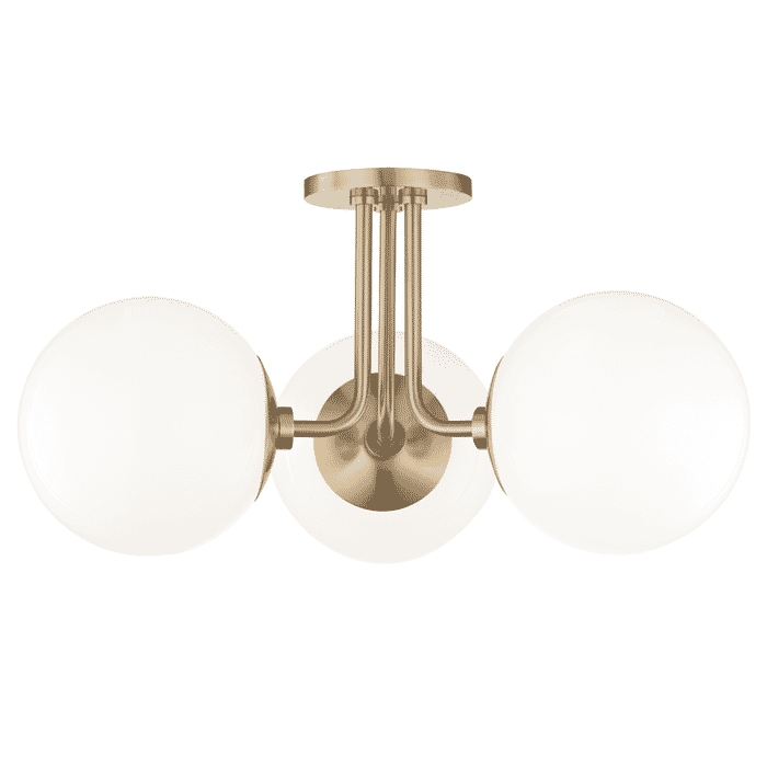 Mitzi Stella 3-Light Ceiling Light in Aged Brass Mitzi Stella 3-Light Ceiling Light in Aged Brass