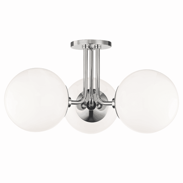 Mitzi Stella 3-Light Ceiling Light in Polished Nickel Mitzi Stella 3-Light Ceiling Light in Polished Nickel