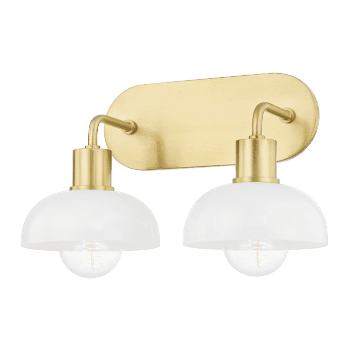 Mitzi Kyla 2-Light Bathroom Vanity Light in Aged Brass Mitzi Kyla 2-Light Bathroom Vanity Light in Aged Brass