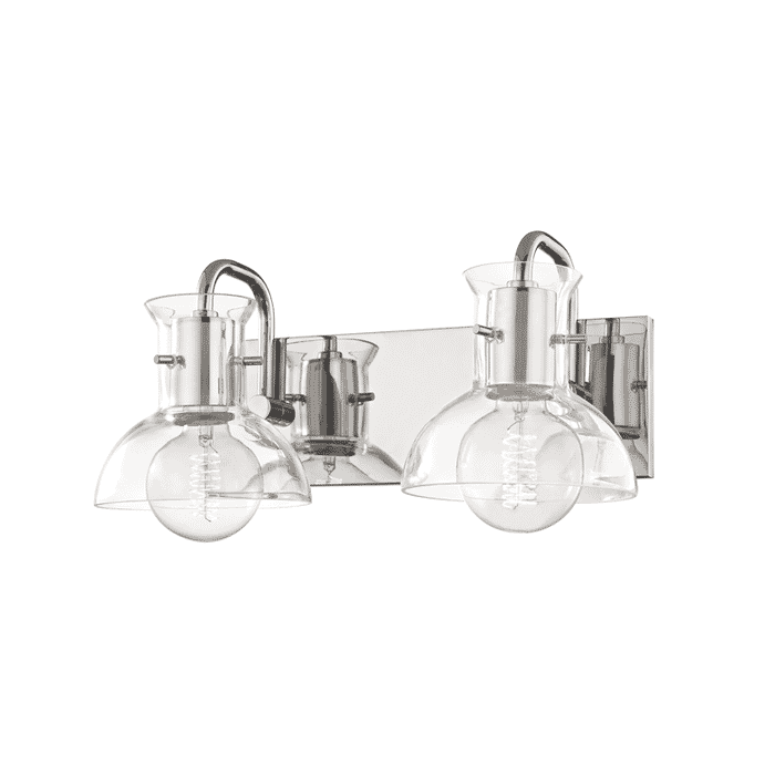 Mitzi Riley 2-Light 15" Bathroom Vanity Light in Polished Nickel Mitzi Riley 2-Light 15" Bathroom Vanity Light in Polished Nickel