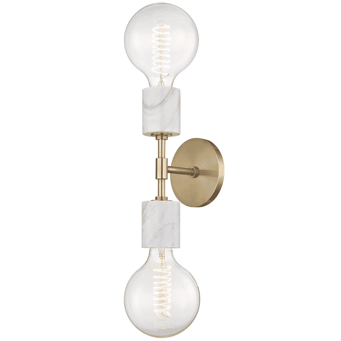 Mitzi Asime 2-Light 21" Wall Sconce in Aged Brass Mitzi Asime 2-Light 21" Wall Sconce in Aged Brass