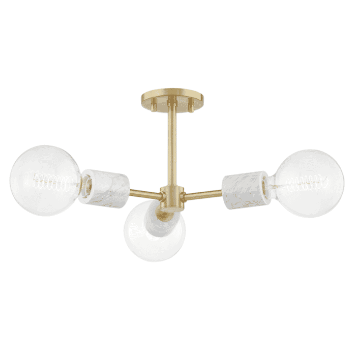 Mitzi Asime 3-Light Ceiling Light in Aged Brass Mitzi Asime 3-Light Ceiling Light in Aged Brass