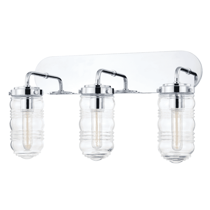 Mitzi Clara 3-Light Bathroom Vanity Light in Polished Chrome Mitzi Clara 3-Light Bathroom Vanity Light in Polished Chrome