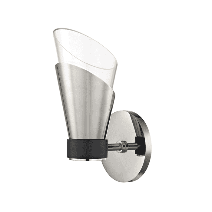 Mitzi Angie 11" Wall Sconce in Polished Nickel and Black Mitzi Angie 11" Wall Sconce in Polished Nickel and Black