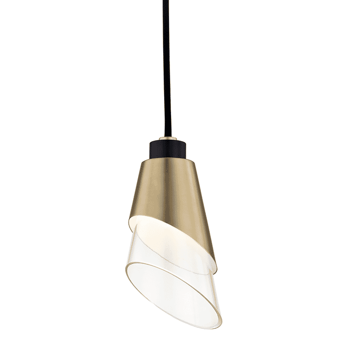 Mitzi Angie 8" Pendant Light in Aged Brass and Black Mitzi Angie 8" Pendant Light in Aged Brass and Black