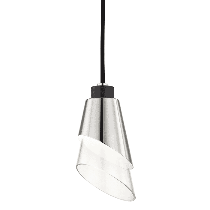 Mitzi Angie 8" Pendant Light in Polished Nickel and Black Mitzi Angie 8" Pendant Light in Polished Nickel and Black
