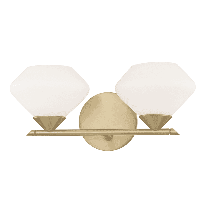 Mitzi Valerie 2-Light 14" Bathroom Vanity Light in Aged Brass Mitzi Valerie 2-Light 14" Bathroom Vanity Light in Aged Brass