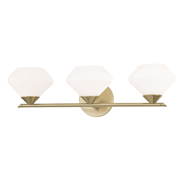 Mitzi Valerie 3-Light 22" Bathroom Vanity Light in Aged Brass Mitzi Valerie 3-Light 22" Bathroom Vanity Light in Aged Brass
