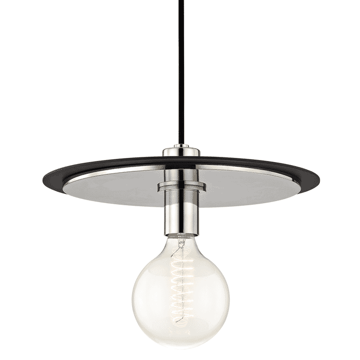Mitzi Milo 10" Pendant Light in Polished Nickel and Black Mitzi Milo 10" Pendant Light in Polished Nickel and Black