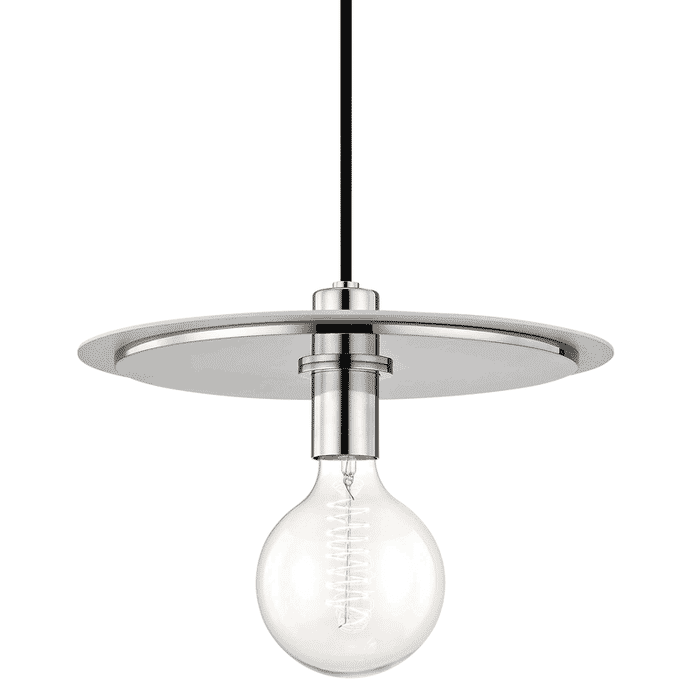 Mitzi Milo 10" Pendant Light in Polished Nickel and White Mitzi Milo 10" Pendant Light in Polished Nickel and White