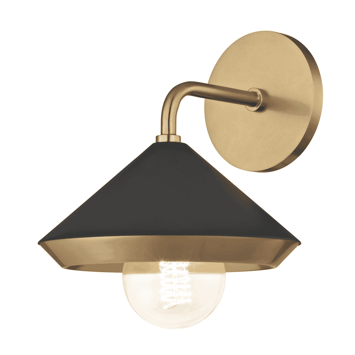 Mitzi Marnie 11" Wall Sconce in Aged Brass and Black Mitzi Marnie 11" Wall Sconce in Aged Brass and Black