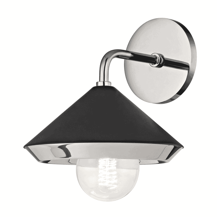 Mitzi Marnie 11" Wall Sconce in Polished Nickel and Black Mitzi Marnie 11" Wall Sconce in Polished Nickel and Black