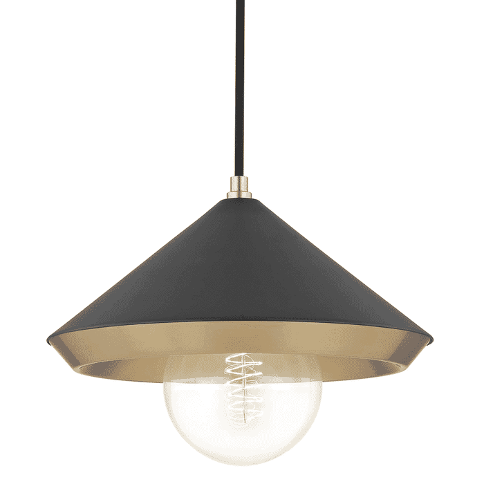 Mitzi Marnie 9" Pendant Light in Aged Brass and Black Mitzi Marnie 9" Pendant Light in Aged Brass and Black