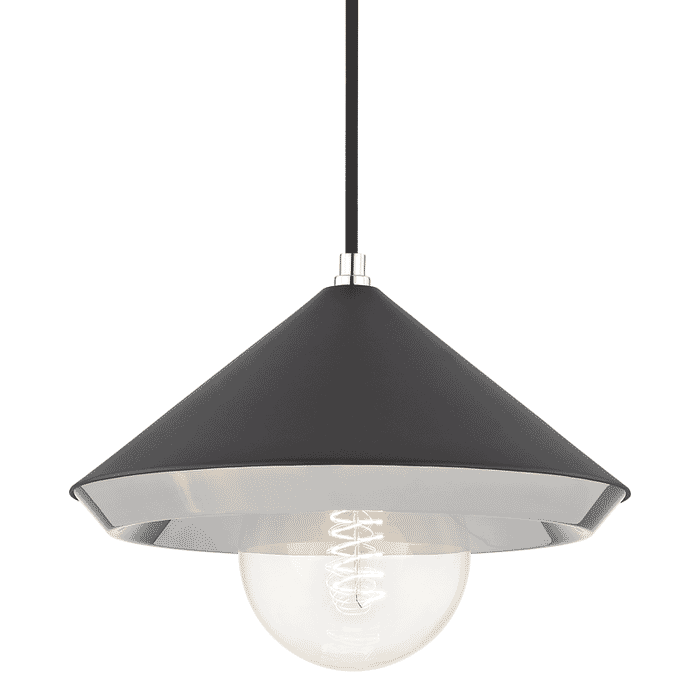 Mitzi Marnie 9" Pendant Light in Polished Nickel and Black Mitzi Marnie 9" Pendant Light in Polished Nickel and Black