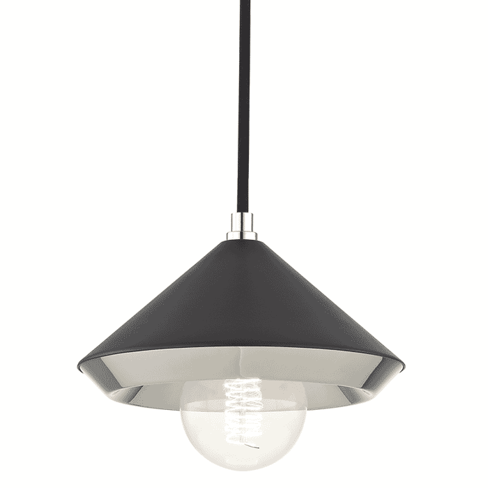 Mitzi Marnie 7" Mini Pendant in Polished Nickel and Black Mitzi Marnie 7" Mini Pendant in Polished Nickel and Black