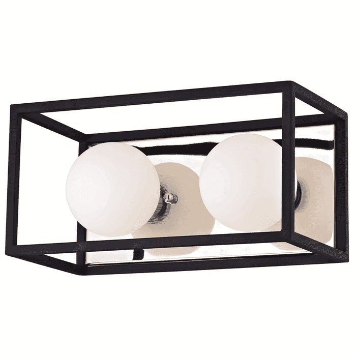 Mitzi Aira 2-Light 10" Bathroom Vanity Light in Polished Nickel and Black Mitzi Aira 2-Light 10" Bathroom Vanity Light in Polished Nickel and Black
