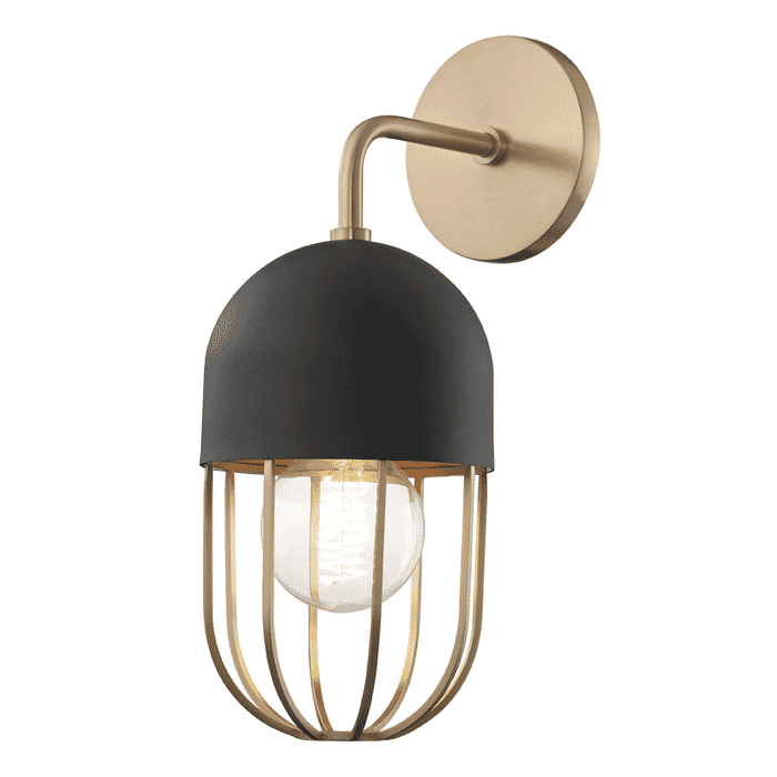 Mitzi Haley Wall Sconce in Aged Brass and Black Mitzi Haley Wall Sconce in Aged Brass and Black