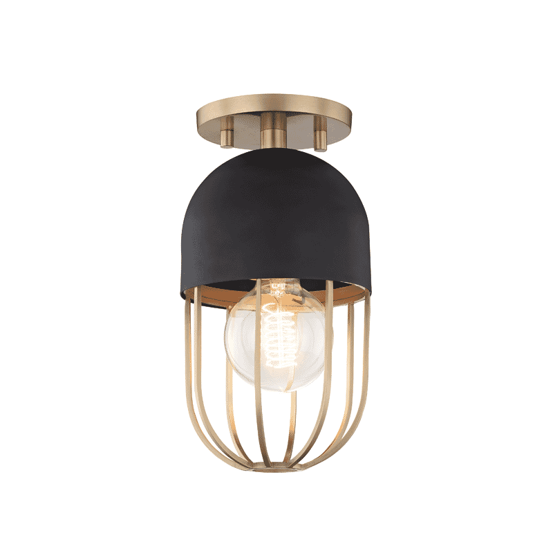 Mitzi Haley Ceiling Light in Aged Brass and Black
