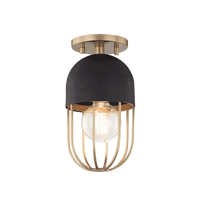 Mitzi Haley Ceiling Light in Aged Brass and Black Mitzi Haley Ceiling Light in Aged Brass and Black