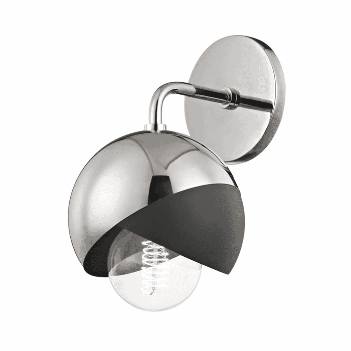 Mitzi Emma 12" Wall Sconce in Polished Nickel and Black Mitzi Emma 12" Wall Sconce in Polished Nickel and Black