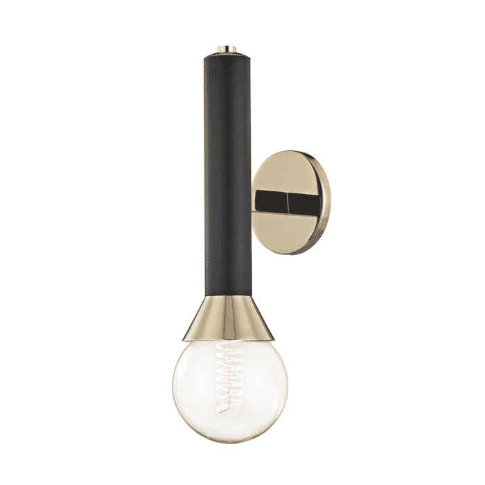 Mitzi Via 17" Wall Sconce in Polished Bronze and Black Mitzi Via 17" Wall Sconce in Polished Bronze and Black