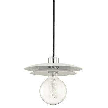 Mitzi Milla 9" Pendant Light in Polished Nickel and White