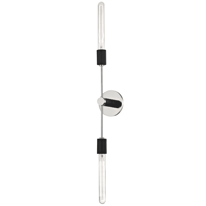Mitzi Astrid 2-Light 18" Wall Sconce in Polished Nickel and Black