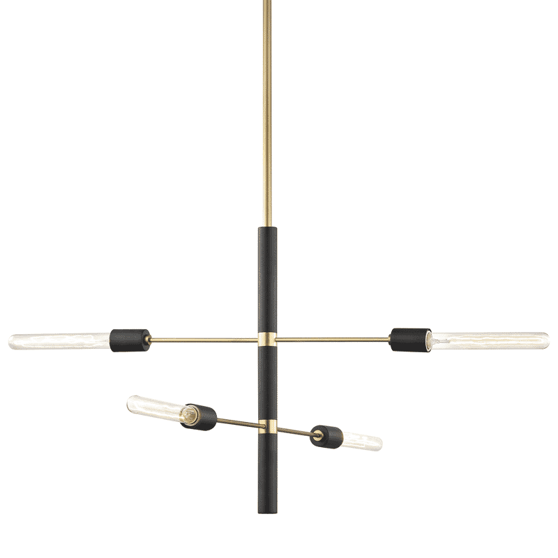 Mitzi Astrid 4-Light Chandelier in Aged Brass and Black