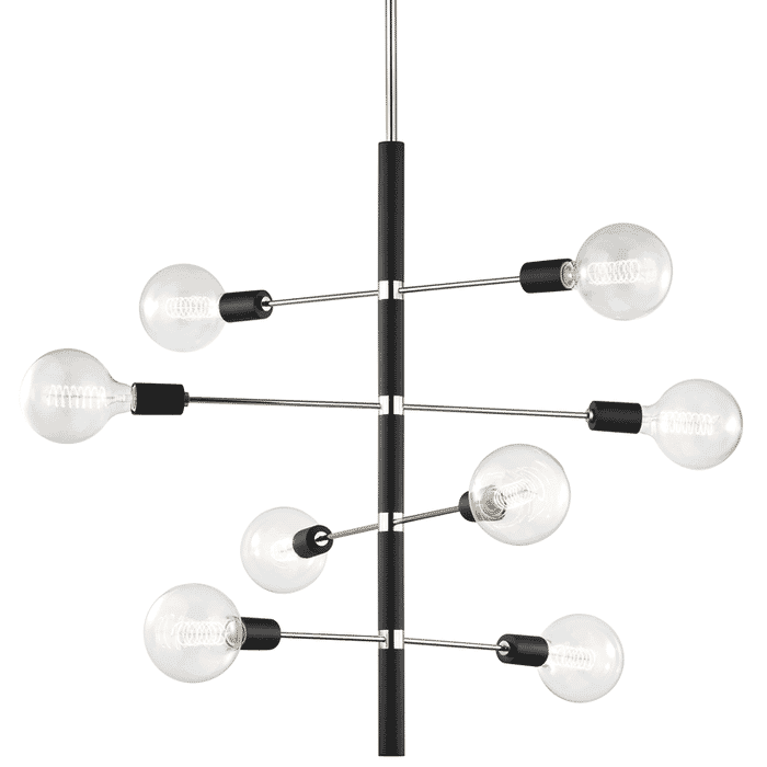 Mitzi Astrid 8-Light Chandelier in Polished Nickel and Black Mitzi Astrid 8-Light Chandelier in Polished Nickel and Black