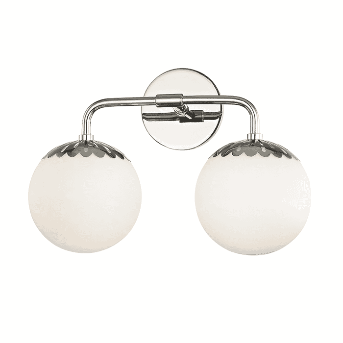 Mitzi Paige 2-Light 15" Bathroom Vanity Light in Polished Nickel Mitzi Paige 2-Light 15" Bathroom Vanity Light in Polished Nickel