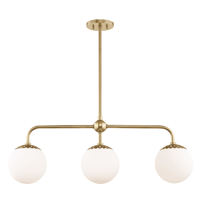 Mitzi Paige 3-Light 37" Kitchen Island Light in Aged Brass Mitzi Paige 3-Light 37" Kitchen Island Light in Aged Brass