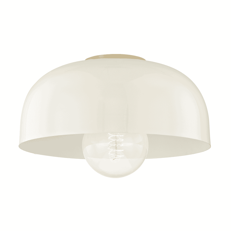 Mitzi Avery 14" Ceiling Light in Aged Brass and Cream - H199501L-AGB/CR