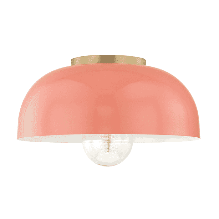 Mitzi Avery Ceiling Light in Aged Brass and Pink Mitzi Avery Ceiling Light in Aged Brass and Pink