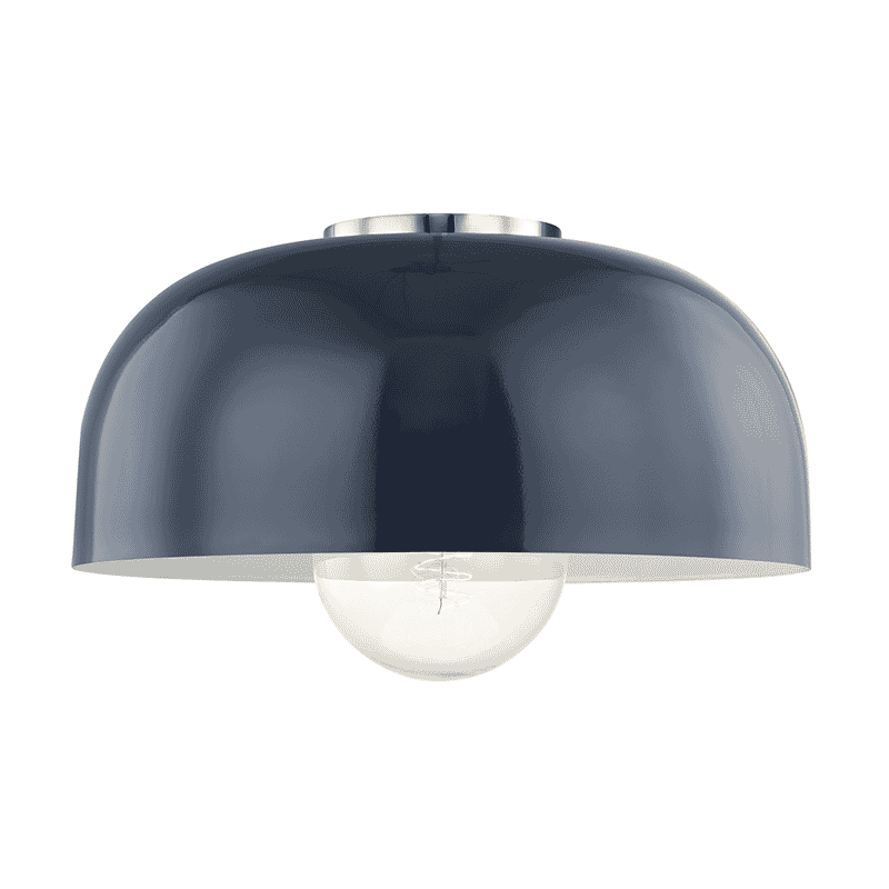 Mitzi Avery 14" Ceiling Light in Polished Nickel and Navy