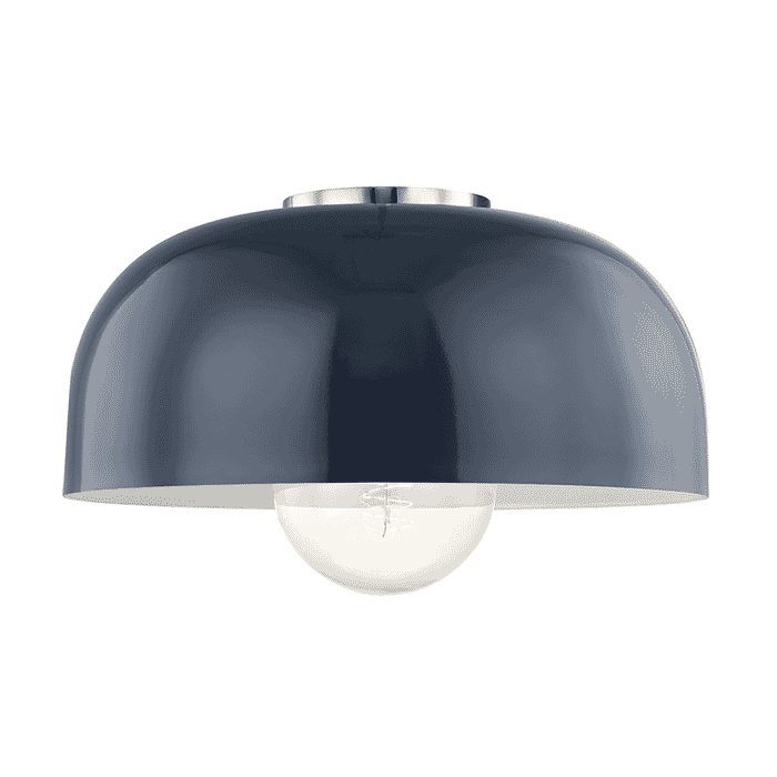 Mitzi Avery 14" Ceiling Light in Polished Nickel and Navy Mitzi Avery 14" Ceiling Light in Polished Nickel and Navy