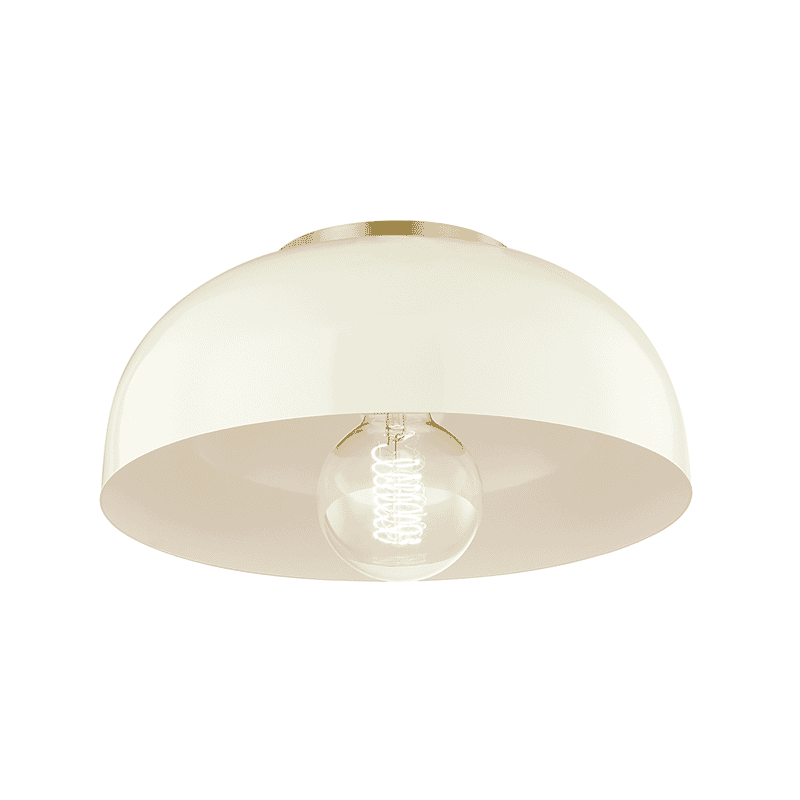 Mitzi Avery 11" Ceiling Light in Aged Brass and Cream