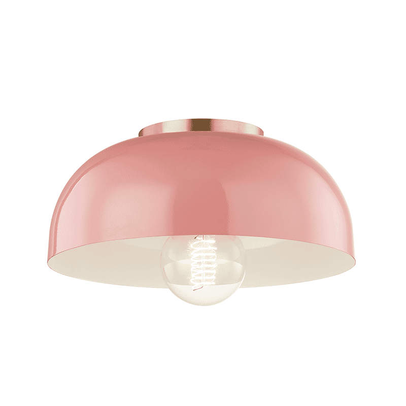 Mitzi Avery 11" Ceiling Light in Aged Brass and Pink