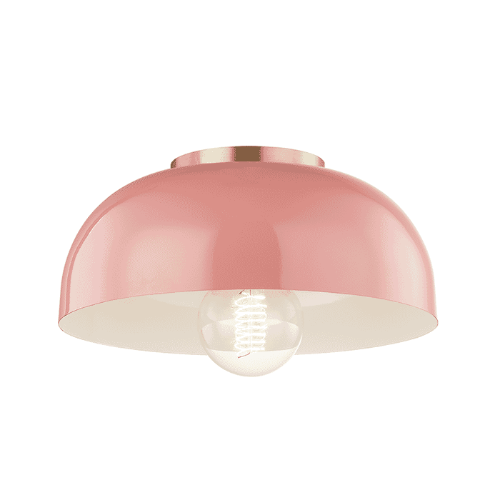 Mitzi Avery 11" Ceiling Light in Aged Brass and Pink Mitzi Avery 11" Ceiling Light in Aged Brass and Pink