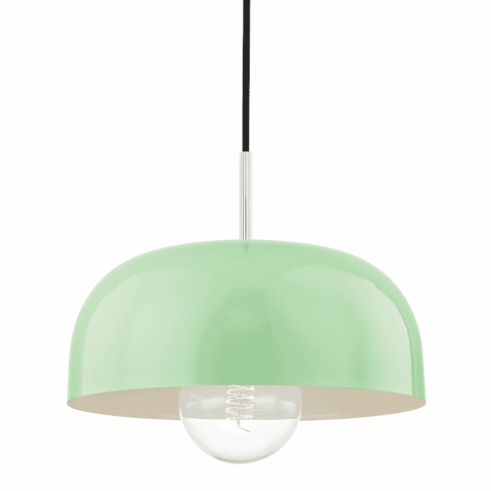 Mitzi Avery 14" Pendant Light in Polished Nickel and Mint Mitzi Avery 14" Pendant Light in Polished Nickel and Mint