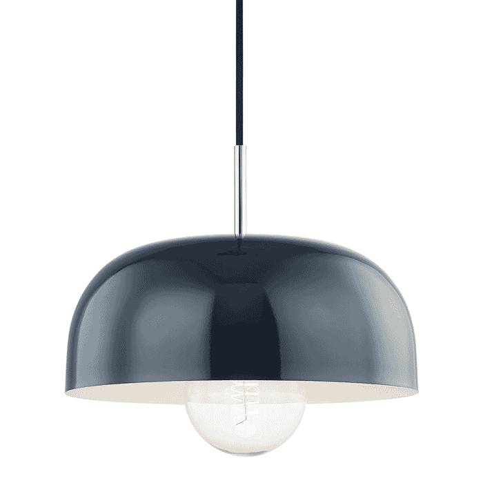 Mitzi Avery 14" Pendant Light in Polished Nickel and Navy Mitzi Avery 14" Pendant Light in Polished Nickel and Navy