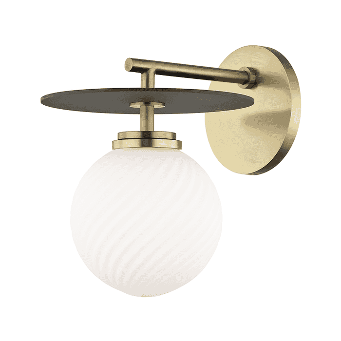 Mitzi Ellis 9" Wall Sconce in Aged Brass and Black Mitzi Ellis 9" Wall Sconce in Aged Brass and Black